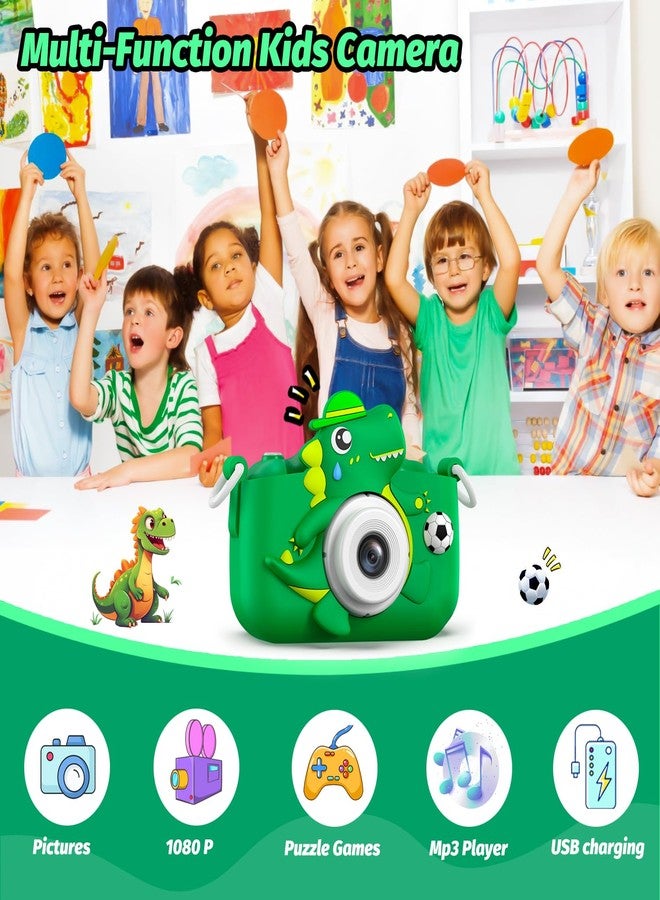 Cimizi Dinosaur Kids Camera for Boys Girls, Toddler Digital Selfie Camera with Cute Protective Cover and 32G SD Card, Christmas Birthday Gifts Toys for 3 4 5 6 7 8 9 10 11 12 Years Old Little Girls and Boys - Image 3